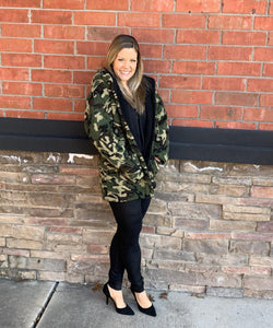 Hooded Camo Fuzzy Coat - lunapearlboutique